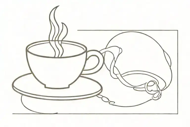 Coffee Cup Cigarette Being Consumed