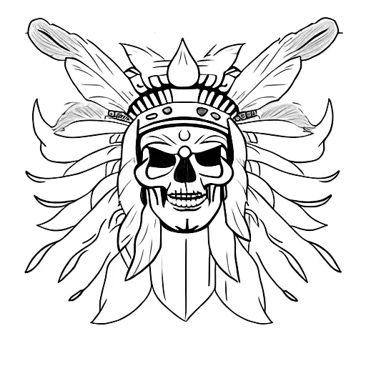Chief Rocka Big Headdress Skull Face