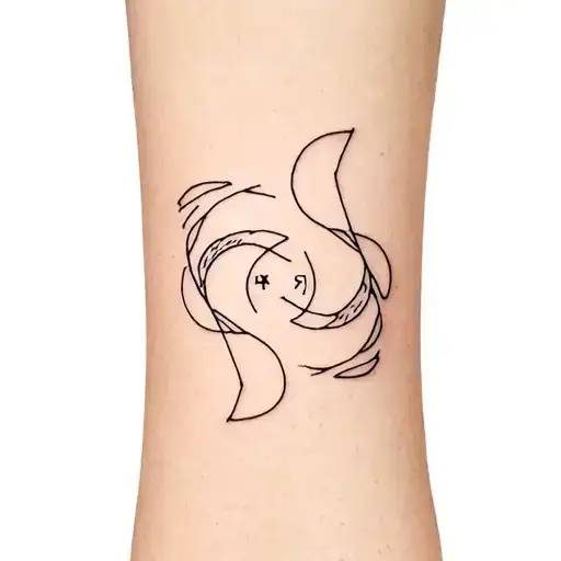 Pisces Aries Zodiac Symbol Combined
