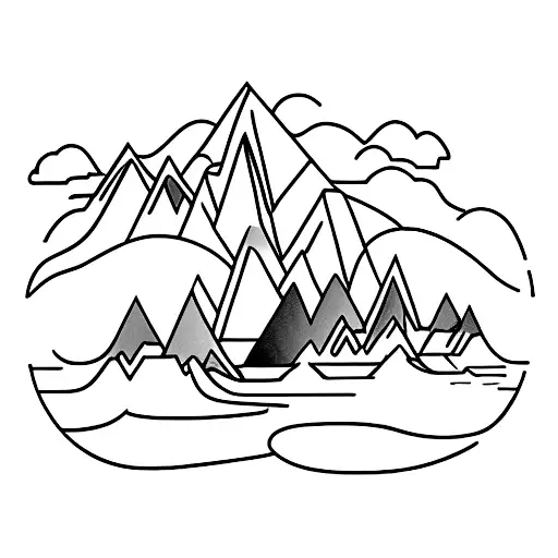 Mountains With Mirror Reflection In Water