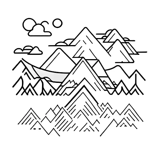 Mountains And Trees With Mirror Reflection In Water