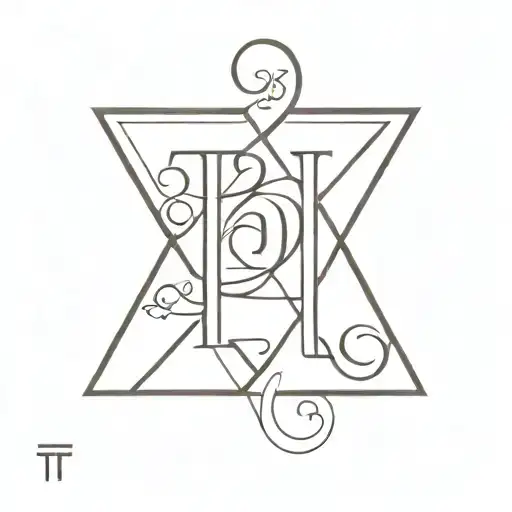 Ukrainian Tryzoub With The Initials T And L With A Symbol Of Brotherhood