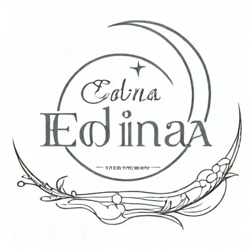 Edina Name Hidden In Crescent Moon