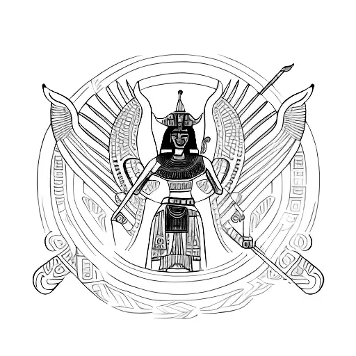 Combine Elements Of Nsibidi And Egyptian Art To Create A Powerful Warrior Symbol