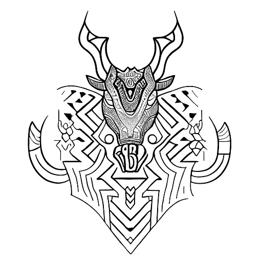 Design A Blackwork Tattoo Of A Hunter With African Tribal Patterns