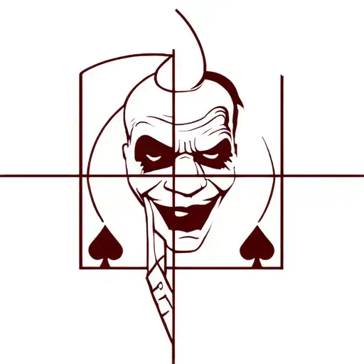 Tattoo Design Of A Rummikub Joker Combined With Osiris