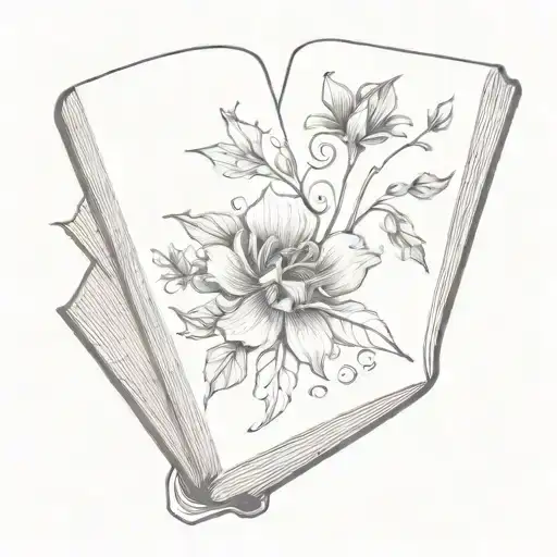 An Open Book With Intricate Floral Designs Coming Out Of The Pages