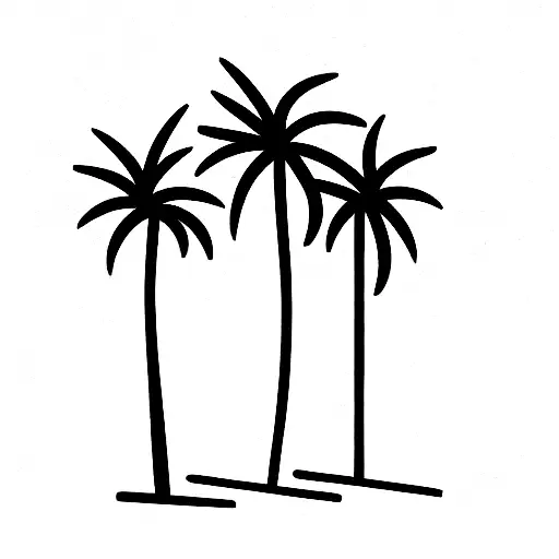 Palm Tree And Pool In Square Frame