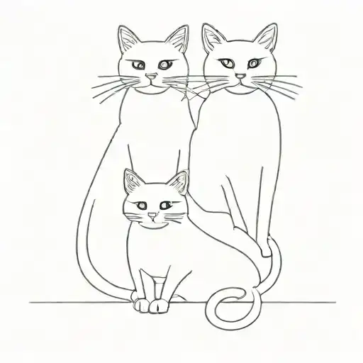 2 Tuxedo Cats And One White Cat