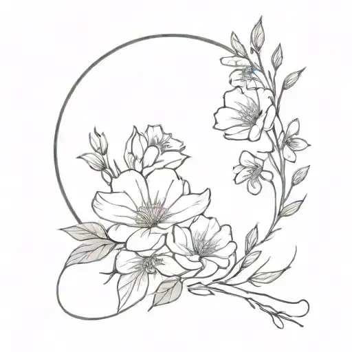 Birth Month Flower Bouquet Tied Together