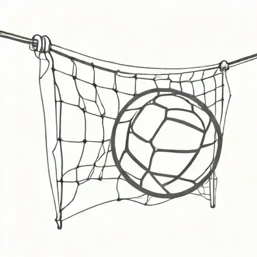 Abstract Volleyball Net Design Incorporating Geometric Shapes
