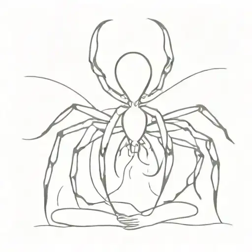 Illustration Of A Creature With The Upper Body Of A Human And The Lower Body Of A Spider
