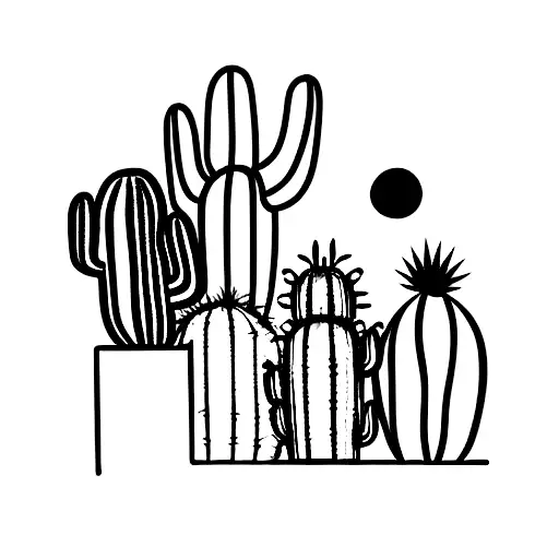 Cactus Con Flor Y Agua