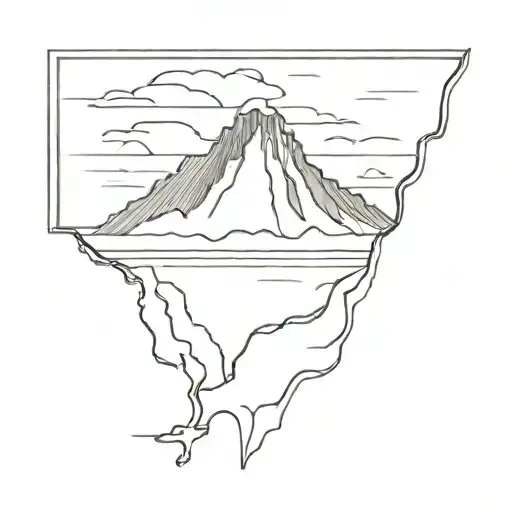 Hawaii Ocean Volcano Minimalist