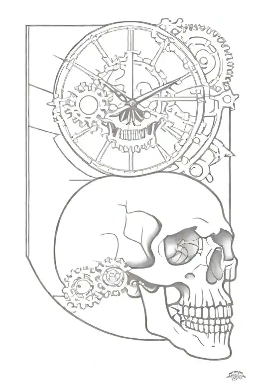 Skull Clock Gears