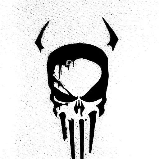 Punisher Tarot Card With Haunted House