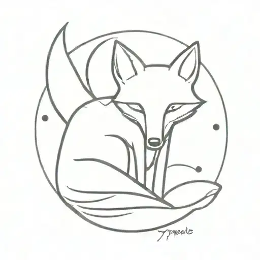 Clever Fox And A Moon