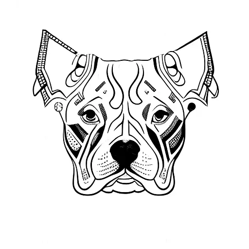 A Female Pitbull With Piercing