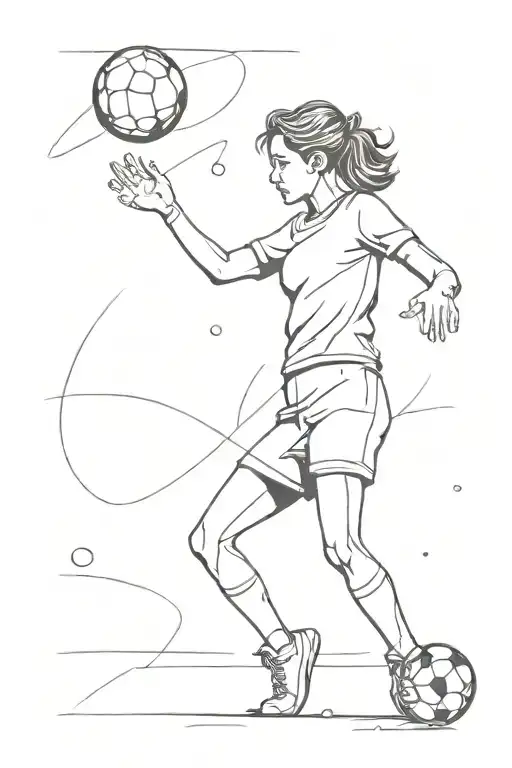 Girl Juggling The Football - Only Lining
