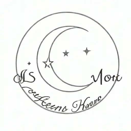 Crescent Moon With Name Written