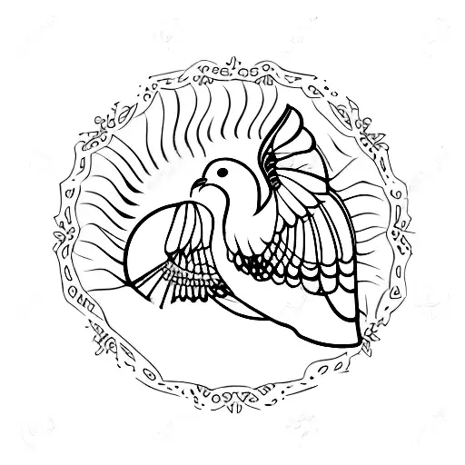 Iran Map With A Dove And Home