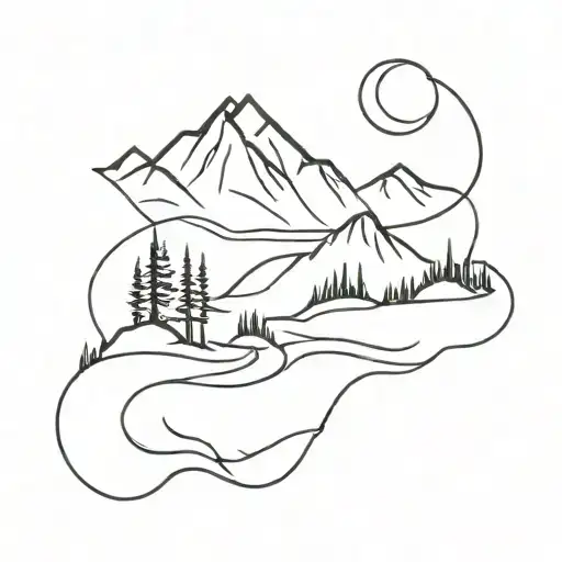 Mountain And River Flowing