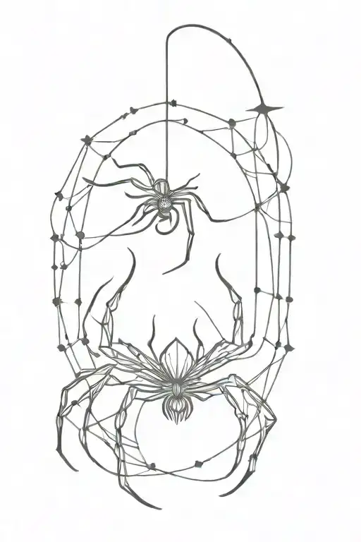 Spider Hanging From Aquarius Zodiac Sign