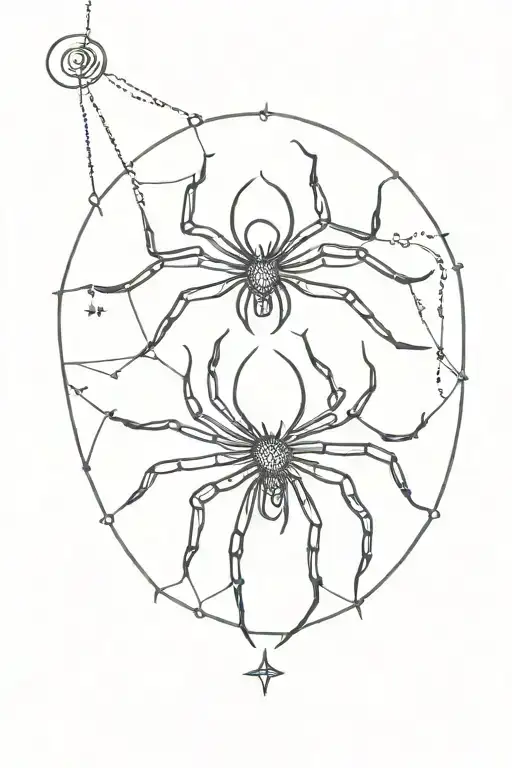 Spider Hanging From Aquarius Zodiac Sign