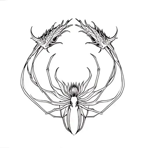 Spider Lily Forming To Make A Dragons Head