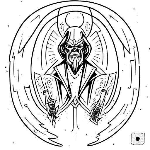 Dark Fantasy Wizard Upper Body With Electric Powers