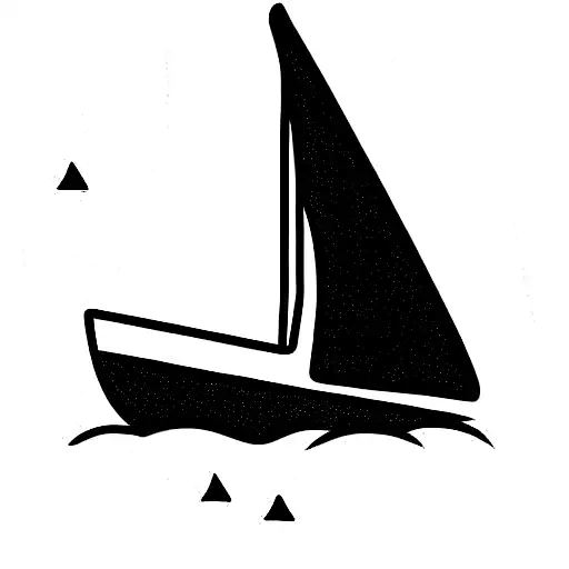 A Boat With A Shaped Sails And A Hanging Anchor