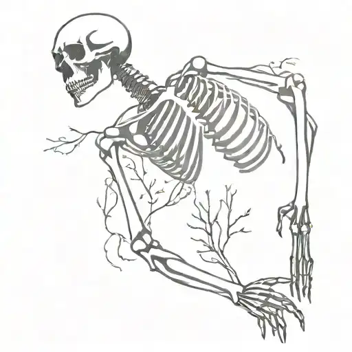 Dying Skeleton Reaching For Life