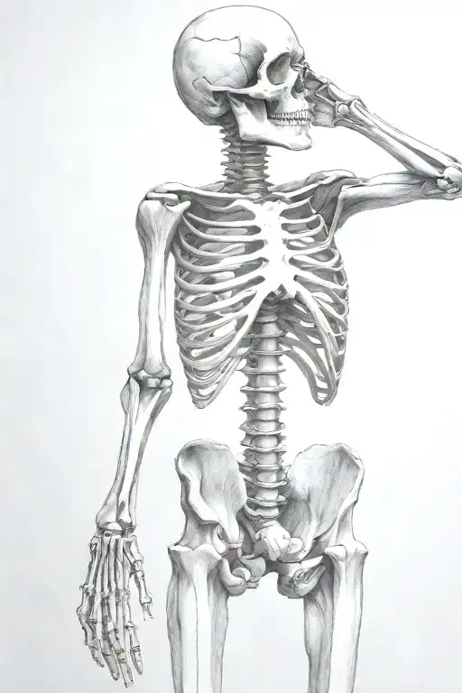 Skeleton With Hand In Head