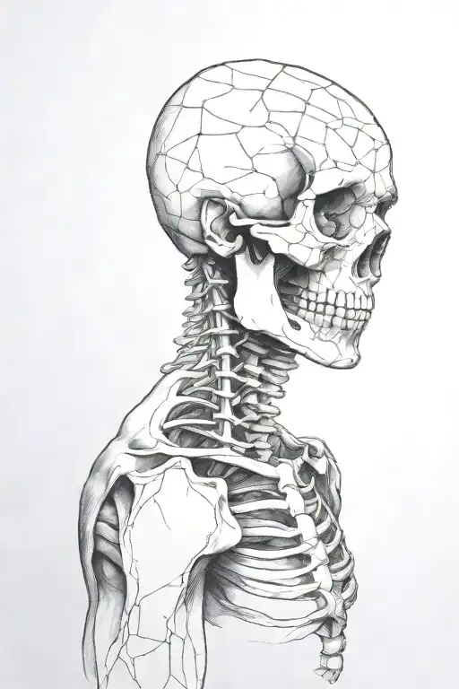 Skeleton Cracked Head Profile