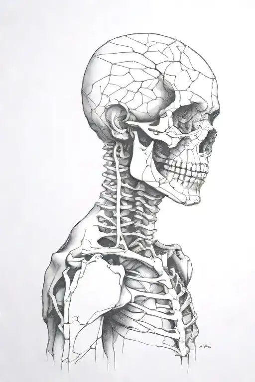 Skeleton Cracked Head Forward Profile