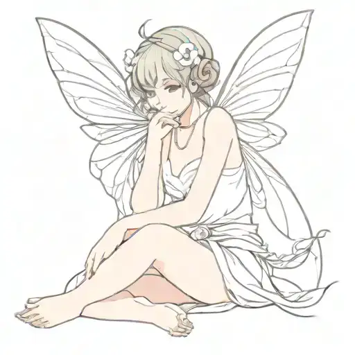 Fairy Sitting Anime Style
