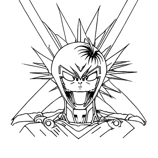 A Minimalist Tattoo Of The Evangelion And Berserk Logos Merged Together