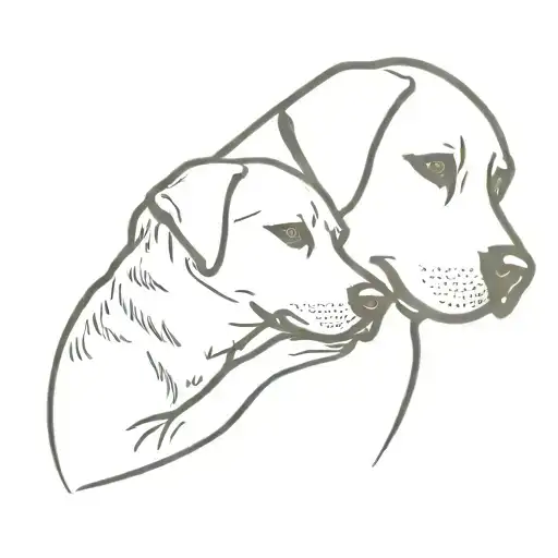 Labrador Dog Is Hugged By His Owner From Behind