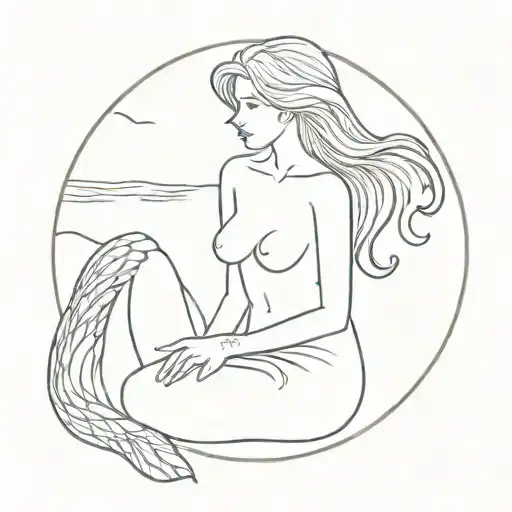Topless Mermaid Sitting