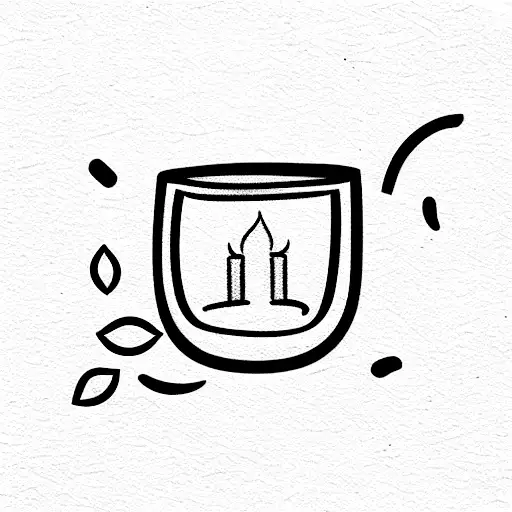 Look Through Window Onto A Coffee Table With A Little Lamp