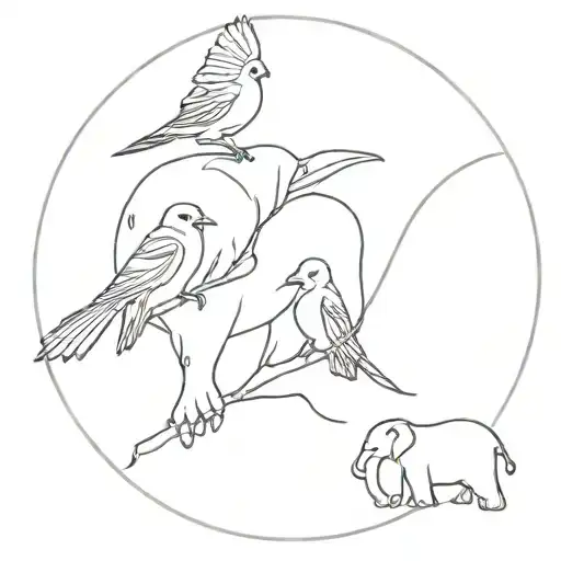 Cardinal And Elephant