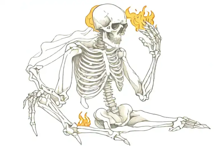 Skeleton Suffering Burning