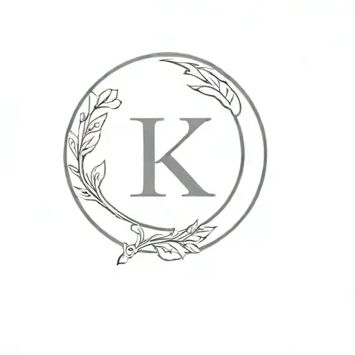 Crest Moon With A Letter K Initial In The Middle
