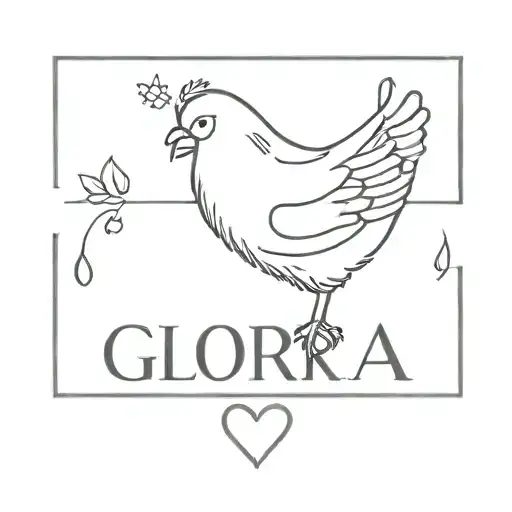 Gloria Name With Baby Chicken
