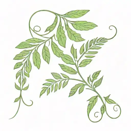 Fern Leaf Flowers Intertwined