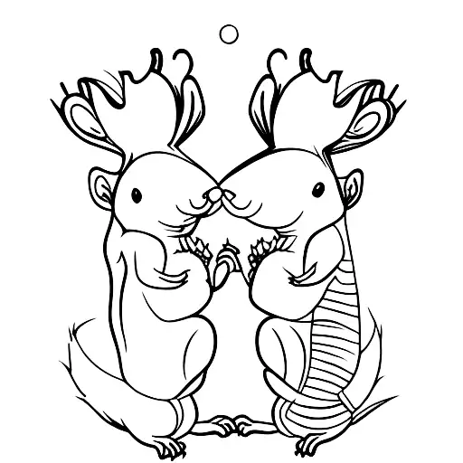 Squirrel Moose Best Friends