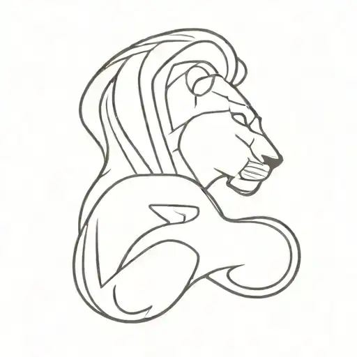 Abstract Lion And Woman