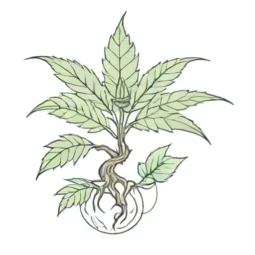 Pulse From Which A Cannabis Leaf Grows In Front Of A Baby Groot