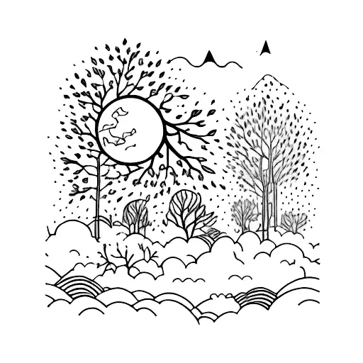 Everlasting Growth Forest With Midnight Sky