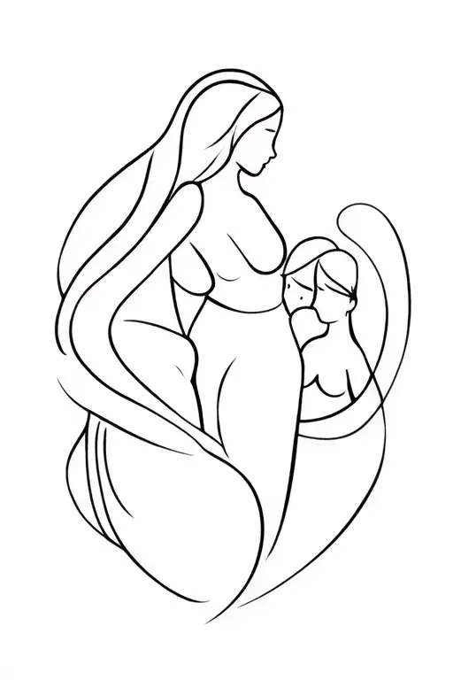 Mother And 2 Children And Mom